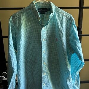 Ralph Lauren Men's Aqua Gingham Shirt